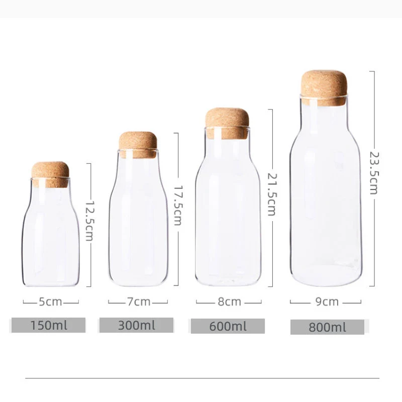 Glass Storage Jars for Restaurant Heat-Resistant Drink Juice Wine Bottle