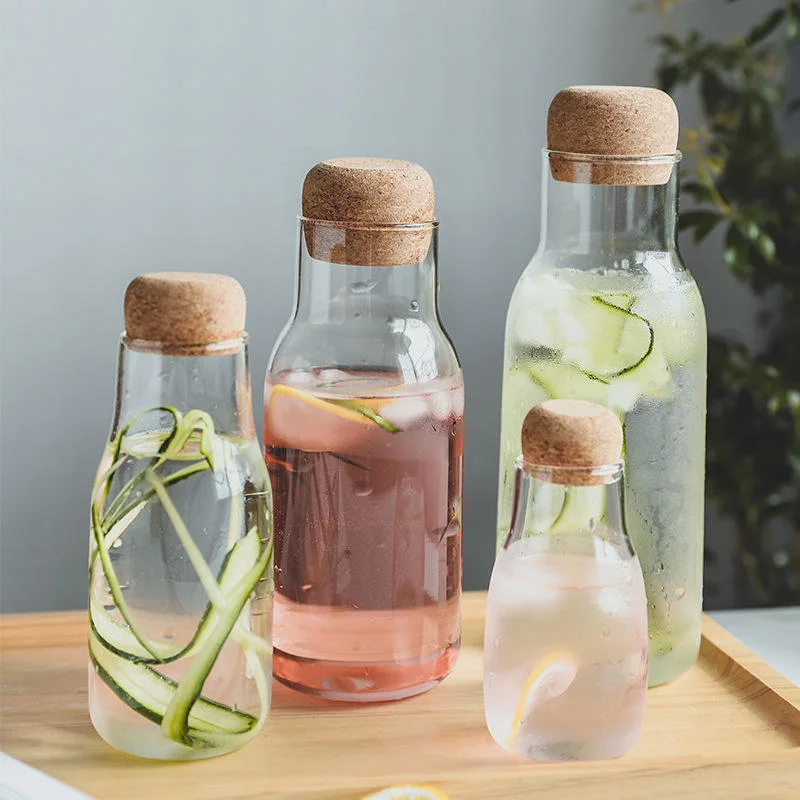 Glass Storage Jars for Restaurant Heat-Resistant Drink Juice Wine Bottle