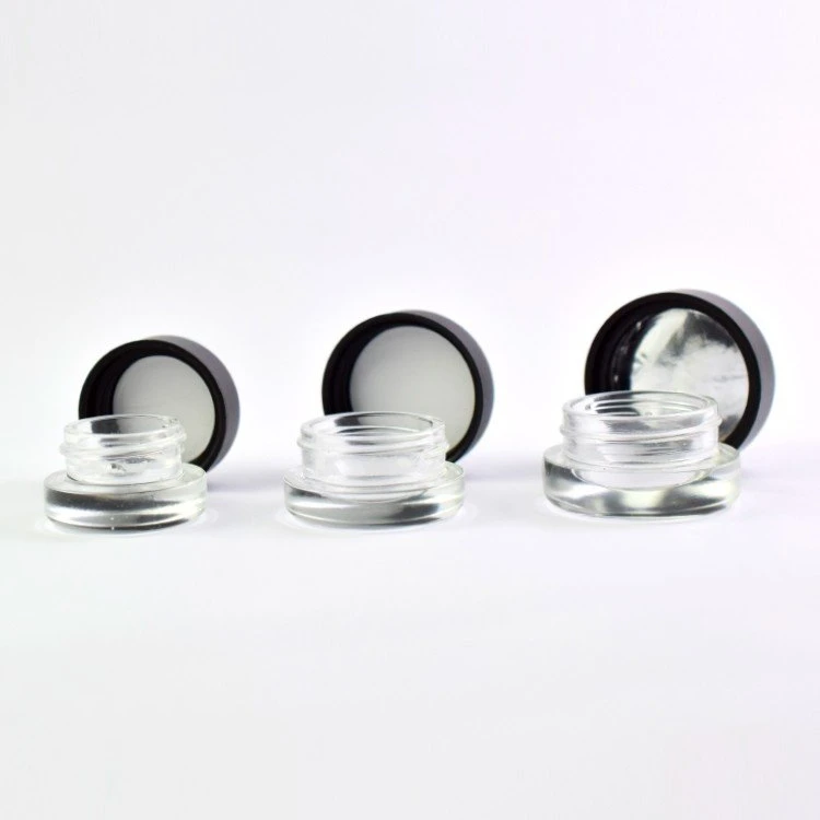 Round Clear Cream Glass Jars for Cosmetics Extract