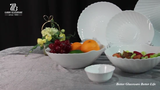 Gold and White Shell Glass Bowl Opal Glass Serving Bowls Fruit Glass Container Glassware Set