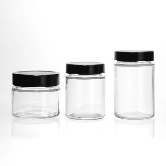 Kitchen Transparent Glass Jar Food Storage Pot with Metal Lid