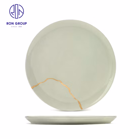 New Spray Pink Color Opal Glass Dinner Plate for Home Hotel Using