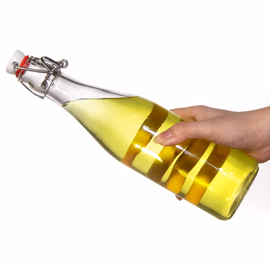 Factory Price 200ml 250ml 500ml 750ml 1000ml Glass Water Juice Canister with Clip Lid