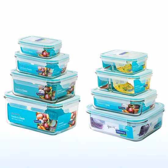Clear Round Glass Food Storage Containers Glass Bento Lunch Box