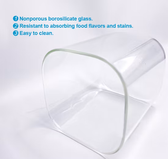 Square Glass Kitchen Canisters with Stainless Steel Lids