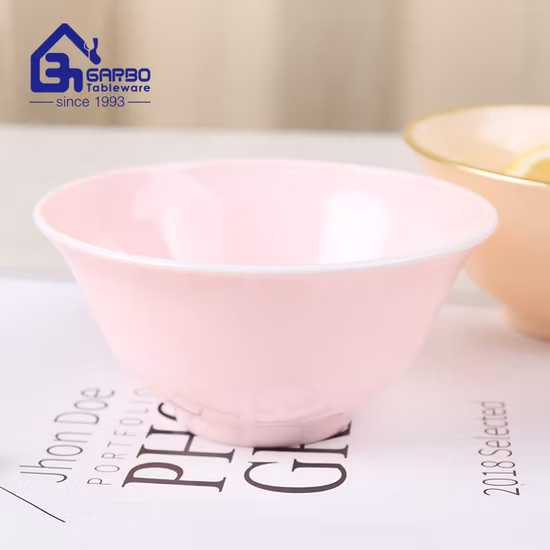 Table Serving New Arrival Opal Glass Plate with Gold Rim New Fashion Dinner Plate 8.5inch Glass Plate Sprayed Color Opal Glass Dinnerware