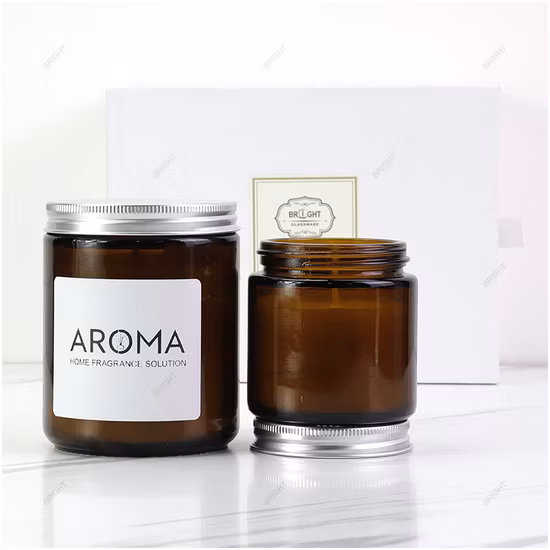 Hand Blown Empty Glass Candle Jar for Scented Candles Glass Candle Container Glass Luxury Candle Vessel for Candle Making