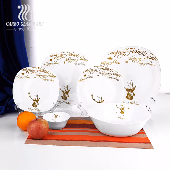 Gold and White Shell Glass Bowl Opal Glass Serving Bowls Fruit Glass Container Glassware Set