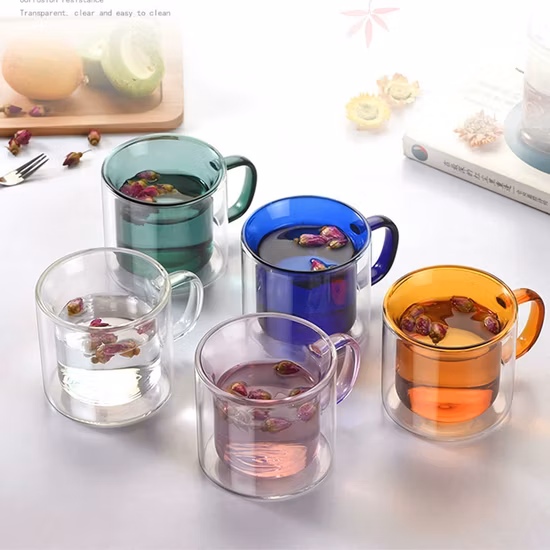 10oz Colorful Home Drinking Tea Glass Mug Wine Water Coffee Cups
