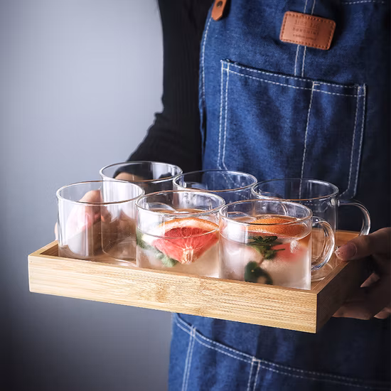 Classical Design Clear Glass Water Drinking Pitcher Bottle Jug with Ss Lid